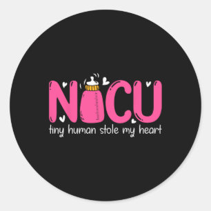 Nicu Nurse Valentine's Day Tiny Humans Stole My He Classic Round Sticker