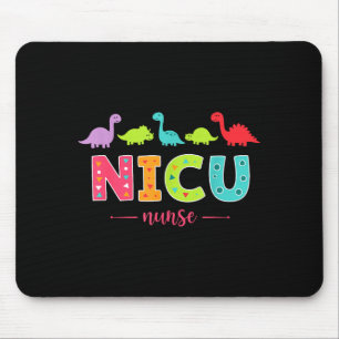 Nicu Nurse With Cute Dinosaurs Pediatric For Women Mouse Mat