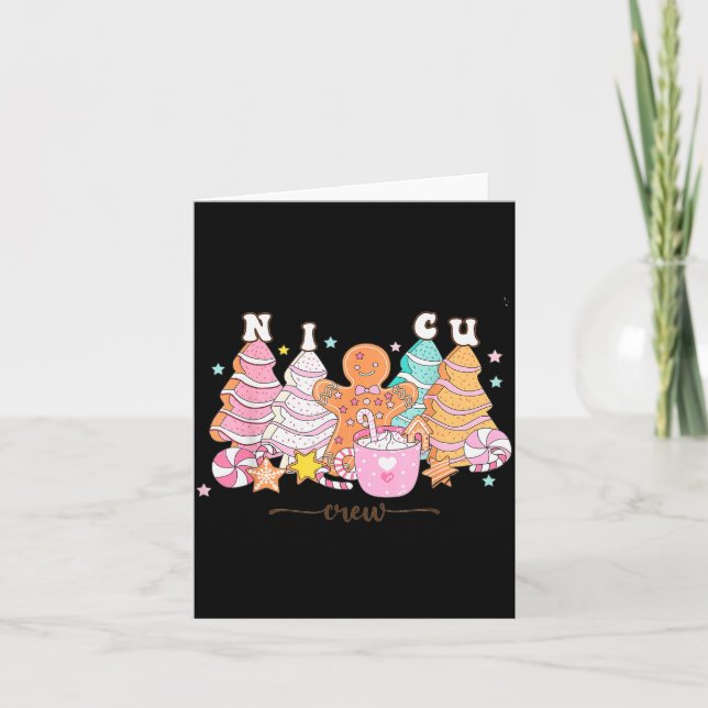 Nicu Nurse Xmas Gingerbread Neonatal Intensive Car Card (Front)