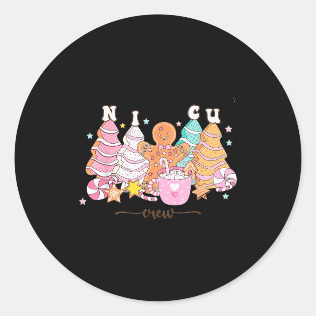 Nicu Nurse Xmas Gingerbread Neonatal Intensive Car Classic Round Sticker (Front)