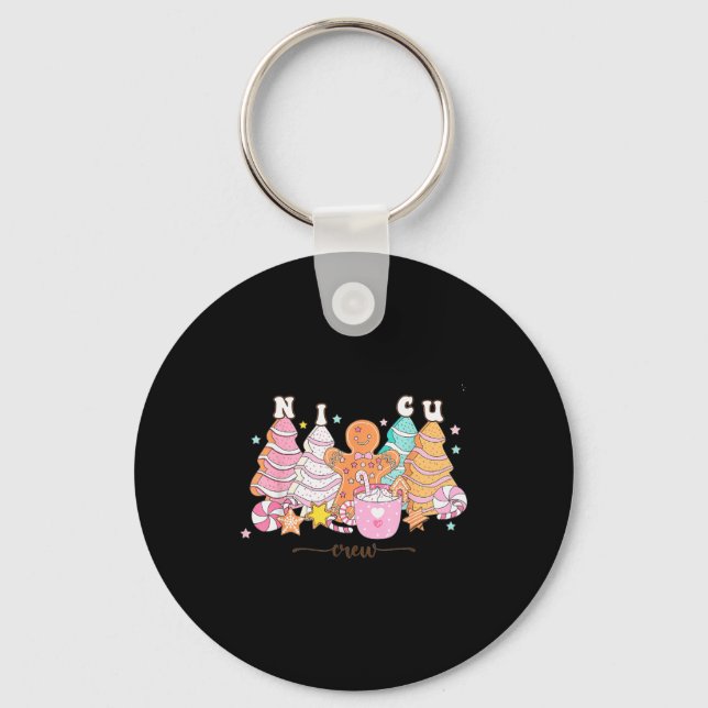 Nicu Nurse Xmas Gingerbread Neonatal Intensive Car Key Ring (Front)