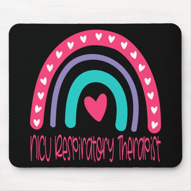 NICU Respiratory Therapist Boho Rainbow Mouse Mat (Front)