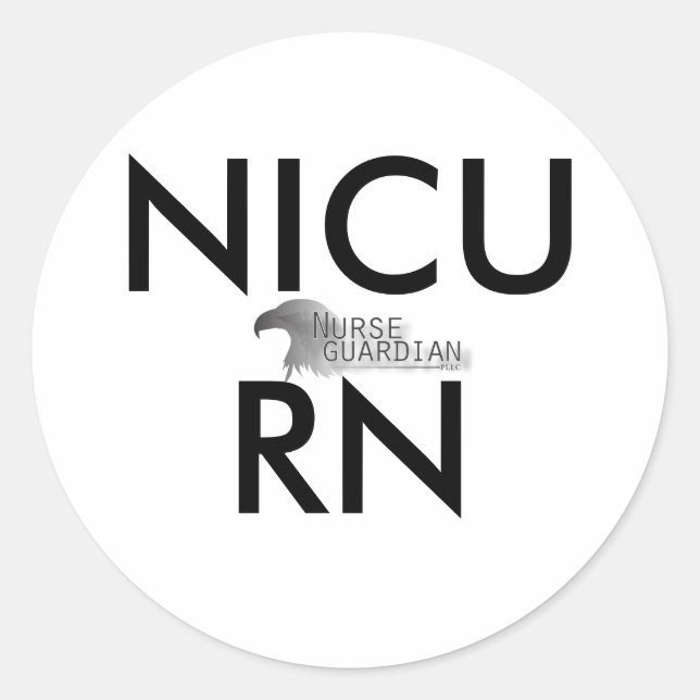 NICU  RN CLASSIC ROUND STICKER (Front)