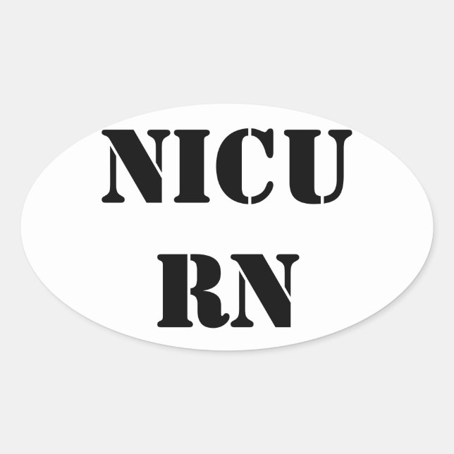 NICU RN OVAL STICKER (Front)