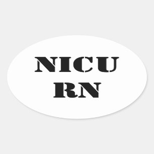 NICU RN OVAL STICKER