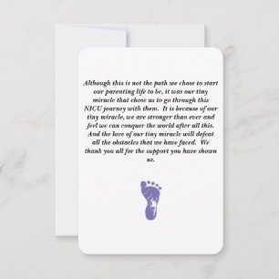 NICU Thank You Card