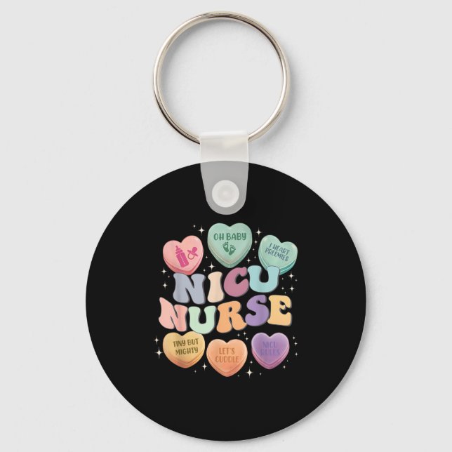 Nicu Valentine Nicu Nurse Valentines Day Icu Nurse Key Ring (Front)