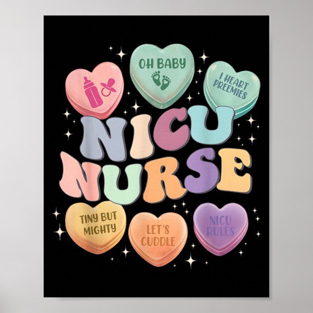 Nicu Valentine Nicu Nurse Valentines Day Icu Nurse Poster (Front)