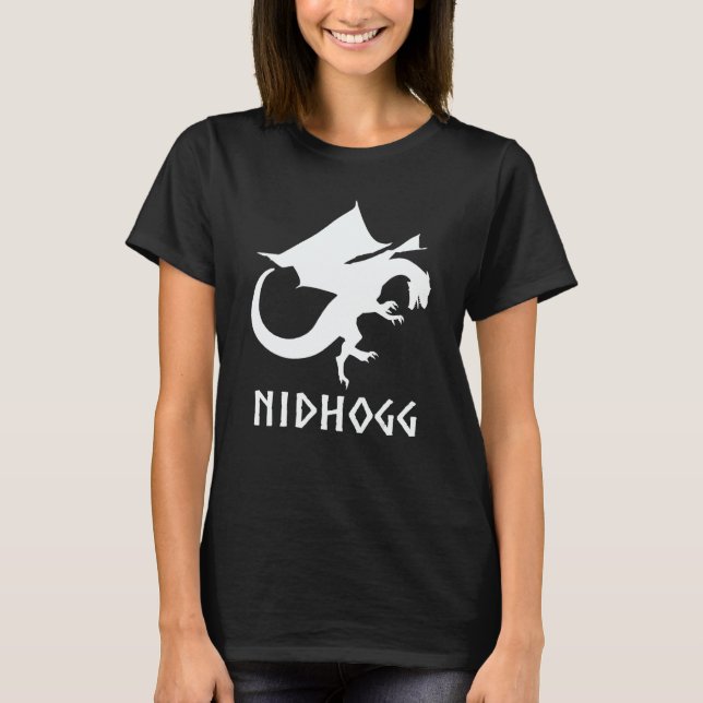 Nidhogg  Norse Mythology Dragon Yggdrasil Viking H T-Shirt (Front)