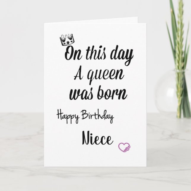 **NIECE** A SPECIAL NIECE AND SPECIAL BIRTHDAY CARD (Front)
