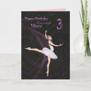 Niece age 3, a ballerina birthday card