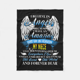 Niece an angel in heaven, feel watching over fleece blanket