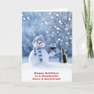 Niece and Boyfriend Happy Holidays Cute Card