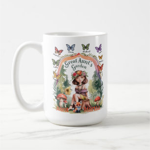 Niece and Nephew Custom Names Great Aunt's Garden Coffee Mug