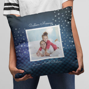 Niece Aunt Photo Glitter Stars Cute Girl Cushion