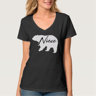 Niece Bear Floral Border Pink Flower Cute Family T-Shirt