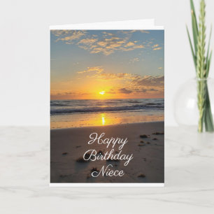 !** "NIECE*** BEAUTIFUL BEACH SUNSET JUST FOR YOU CARD