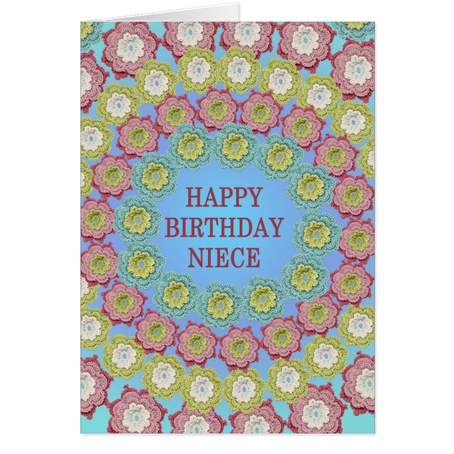 Niece Birthday Crochet Flowers (Front)