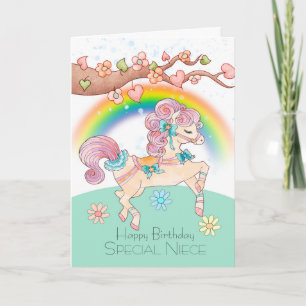 Niece Birthday With A Sweet Watercolor Pony Card