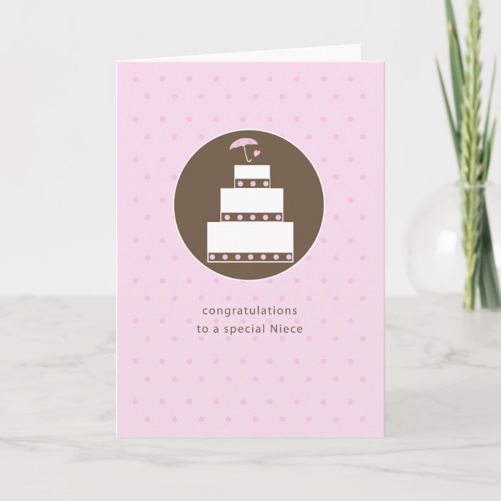 Niece, Bridal Shower Cake Congratulations Card Zazzle.co.uk