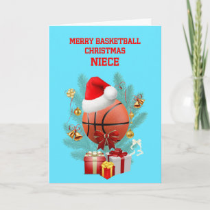 Niece Christmas Basketball Holiday Card