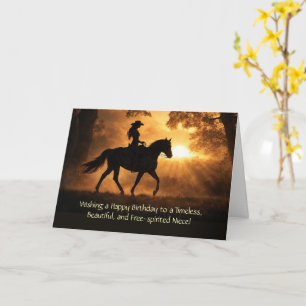 Niece Cowgirl and Horse Country Western Birthday Card