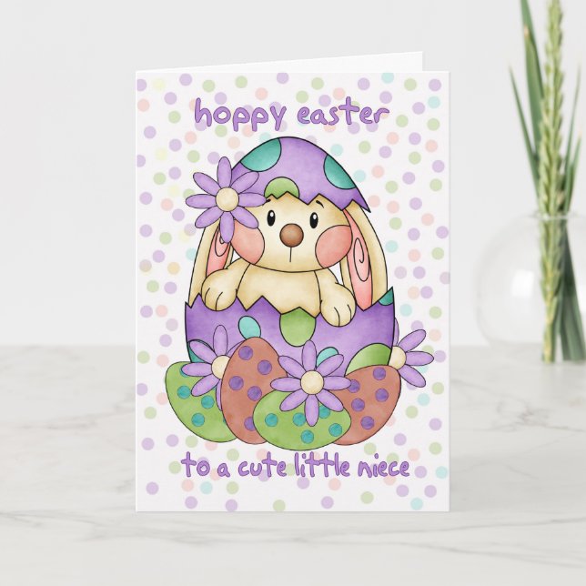 Niece Easter Card With Easter Bunny - Greeting Car (Front)