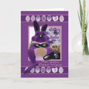Niece Easter Card, with Easter Bunny Holiday Card