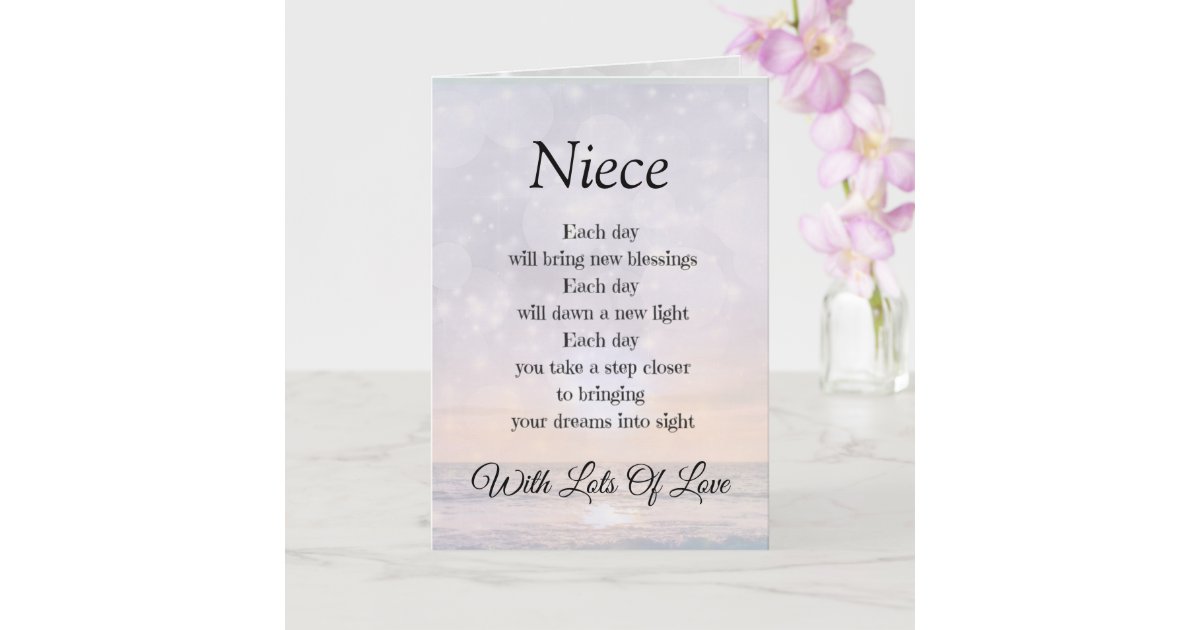 Niece Encouragement Poem design Greeting Card