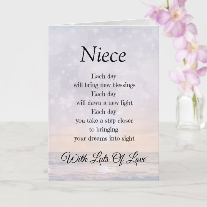 Niece Encouragement Poem design Greeting Card Zazzle.co.uk