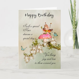 Niece Fairy Birthday Card With Blossom