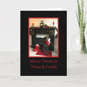 Niece & Family merry christmas german pointer at f Holiday Card