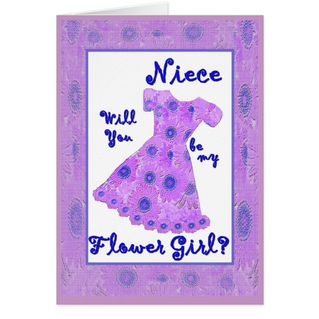 NIECE Flower Girl PURPLE Flowered Dress (Front)