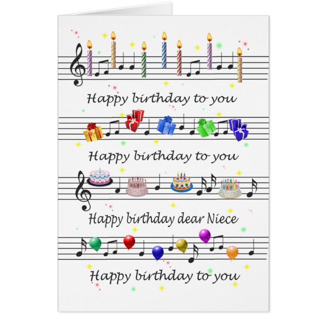 Niece Funny Happy Birthday Song Sheet Music (Front)
