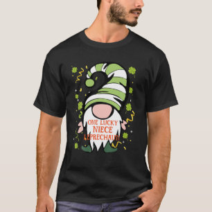 Niece Funny St Patrick's Day Lucky Gnome Family Ma T-Shirt