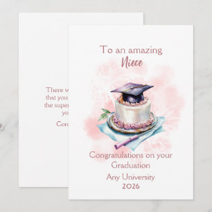 Niece Graduation Cap and Cake Congratulations