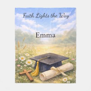 Niece Graduation Personalised Christian Gift Fleece Blanket