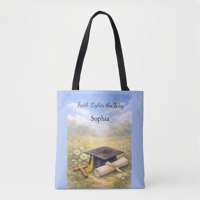 Niece Graduation Personalized Christian Gift Tote Bag (Front)