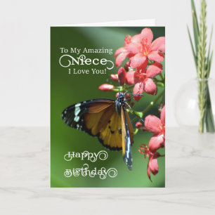 Niece / Happy Birthday - Butterfly Card