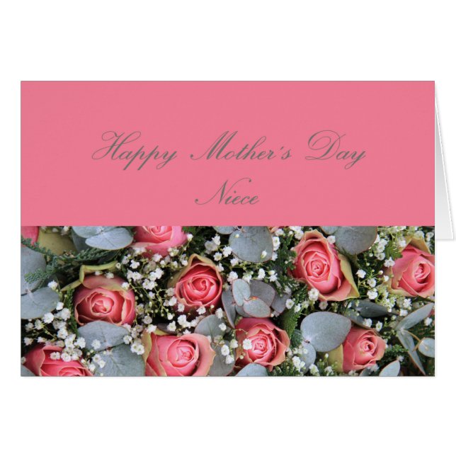 Niece   Happy Mother's Day rose card (Front Horizontal)