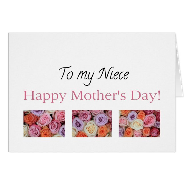 Niece   Happy Mother's Day rose card (Front Horizontal)