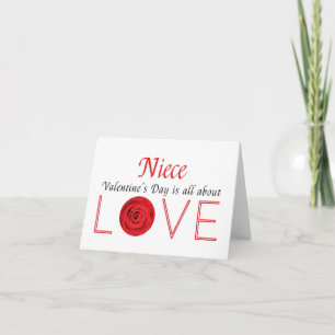 Niece  Happy Valentine's Day Roses Holiday Card