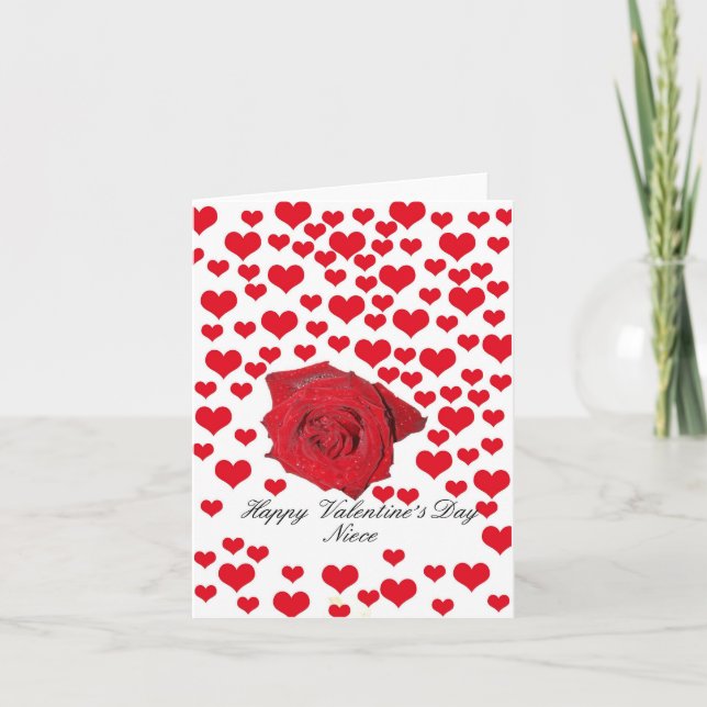 Niece  Happy Valentine's Day Roses Holiday Card (Front)
