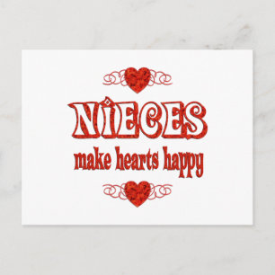 Niece Hearts Postcard