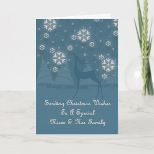 Niece & Her Family Reindeer Christmas Holiday Card