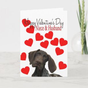 Niece & Husband Glossy Grizzly Valentine Holiday Card