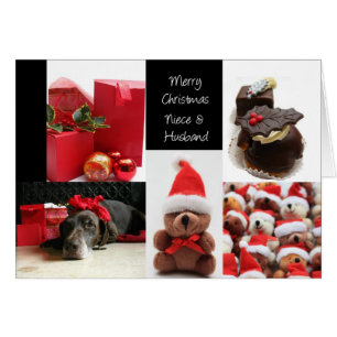 Niece & Husband red christmas collage card