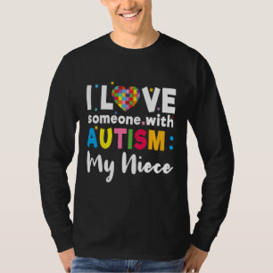 Niece I Love Heart Special Autism Awareness T-Shirt