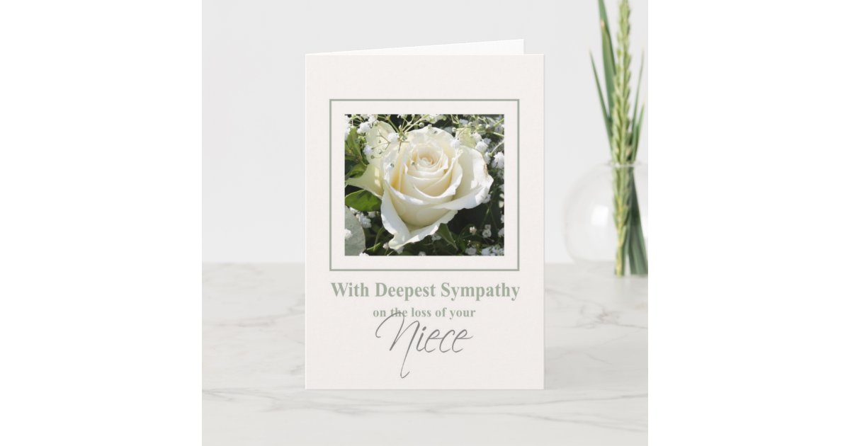 Niece loss Rose sympathy Card | Zazzle