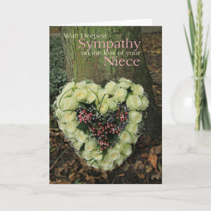 Niece loss Rose sympathy Card